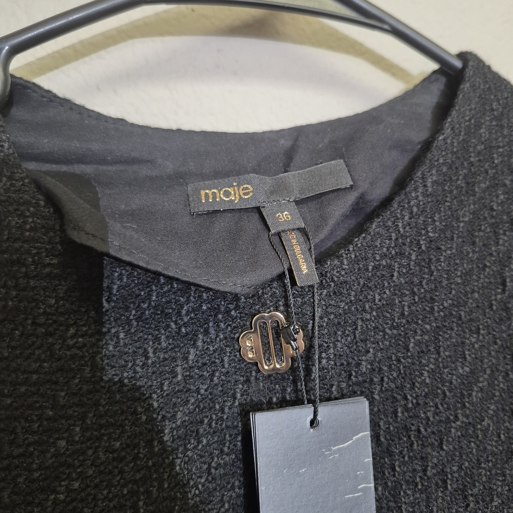 Maje Black Textured Mini Dress - Picture 4 of 6